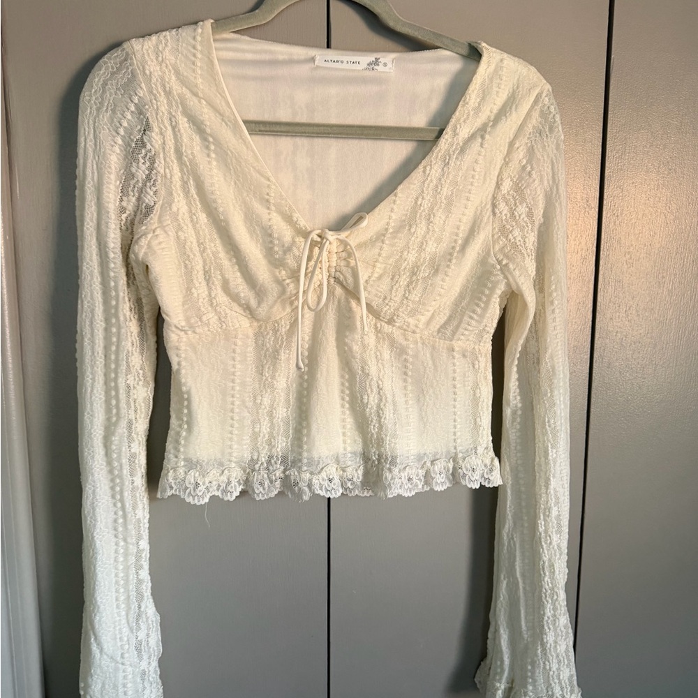 Altar'd State Boston Bell Sleeve Lace Top - Picture 3 of 4